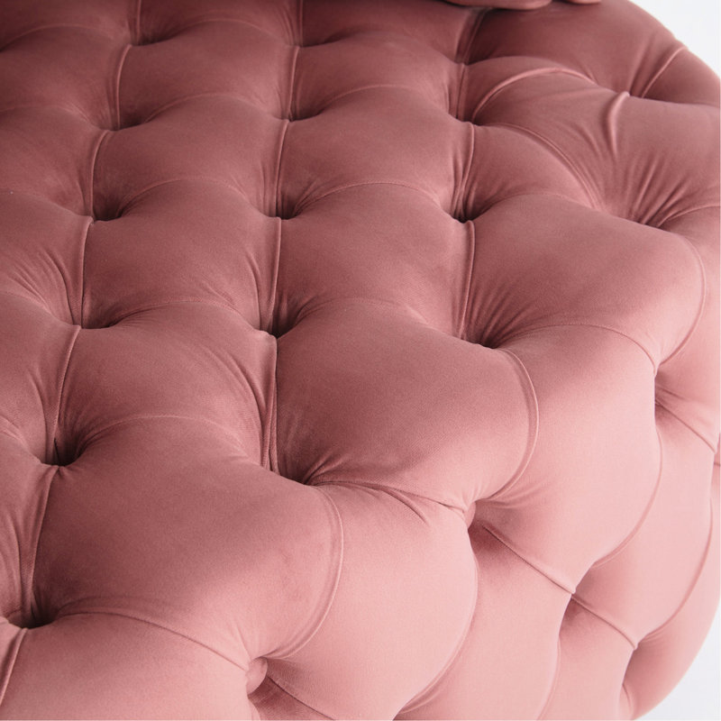 Chaise en velours rose moderne, mousse pour l'espace de vie principal, chaise classique en velours American Design, Rose