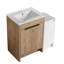 Meuble-lavabo autoportant avec lavabo en céramique et armoires de rangement, porte à fermeture douce