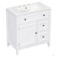 Meuble-lavabo 30 po avec comptoir, meuble-lavabo avec porte et deux tiroirs, structure en bois massif, un paquet-398452958