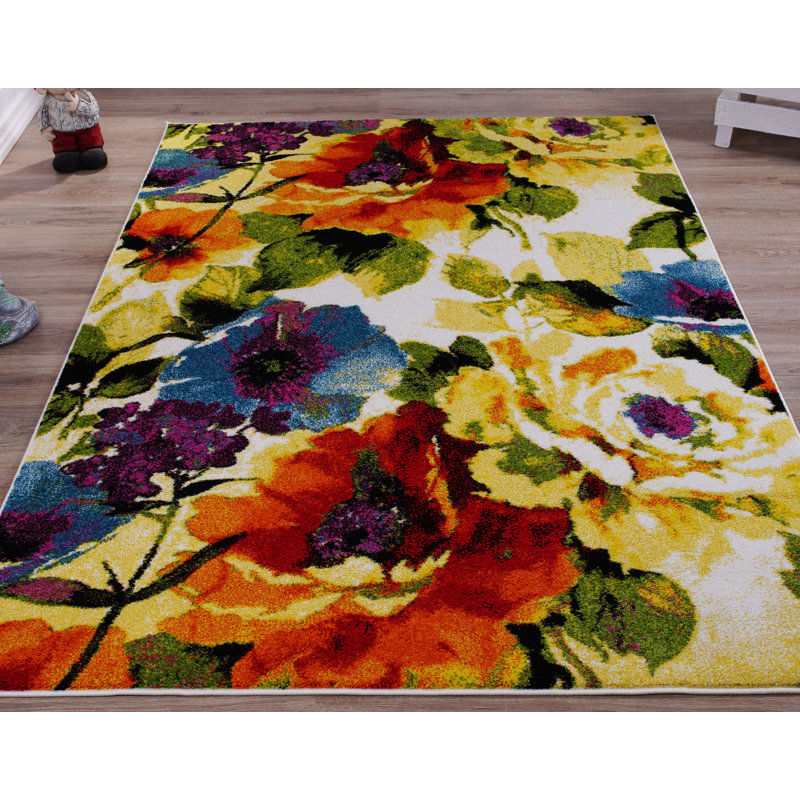 Osterman Floral Indoor Rug, Rectangle 3'11" x 5'7"