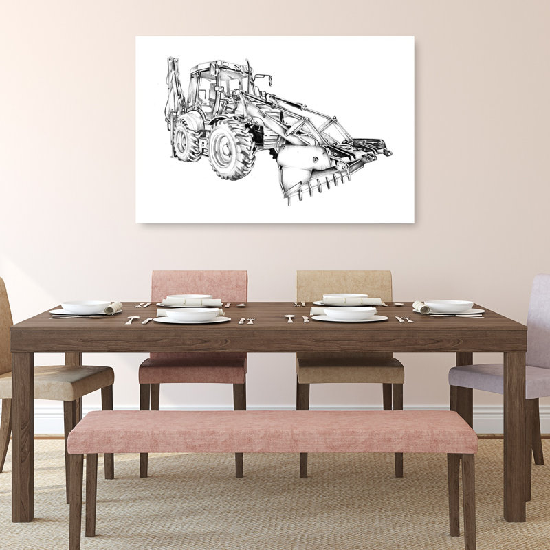 «Powerful Backhoe Illustration», impression murale industrielle, H 32 po x l 48 po