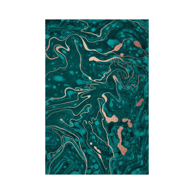 Green Marbling by Nancy Mckenzie - Wrapped Canvas Print, 101.6 cm H x 66.04 cm W x 3.175 cm D