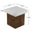 Table d'appoint carrée MGO [plateau blanc antique + blanc antique + structure en bois naturel]