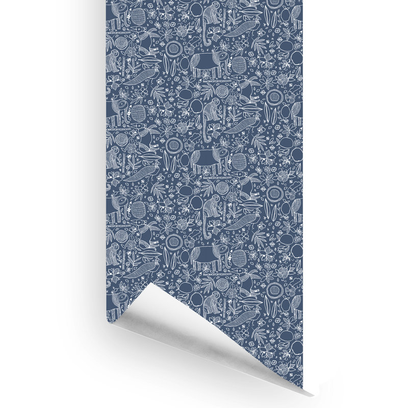 Rouleau de papier peint L 10 pi x l 24 po Hardyston, Bleu marine