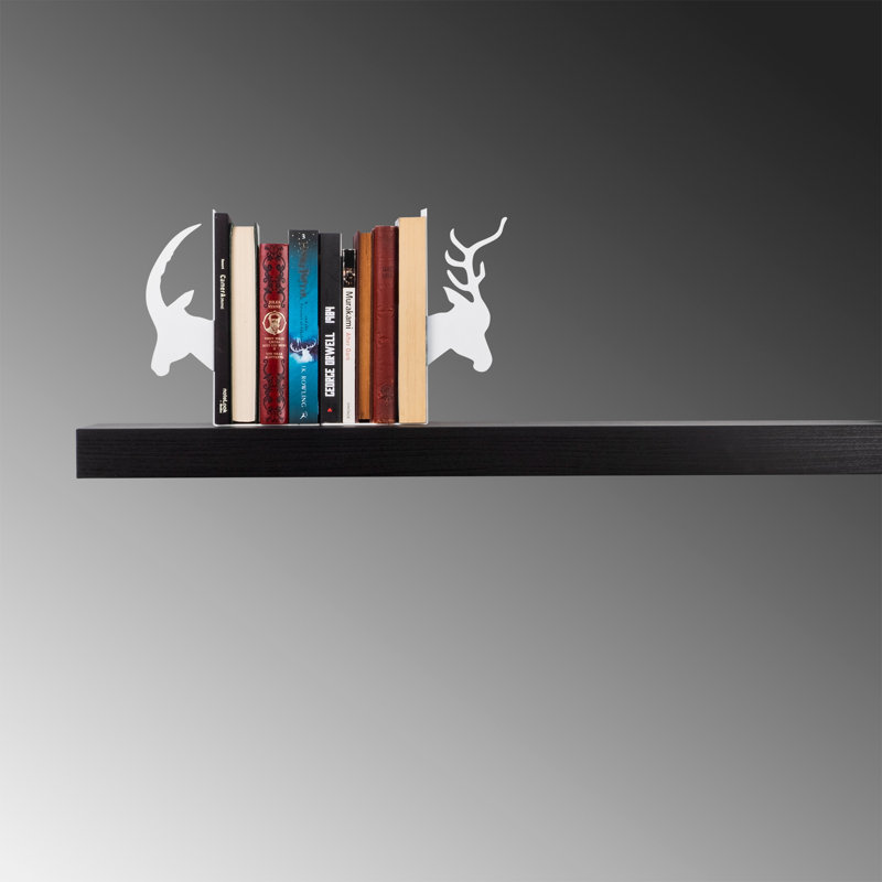 Serre-livres en métal, Blanc