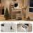 Makeup Vanity Desk with LED Lighted Mirror, 3-Color Lighting Modes, Storage Stool, Drawers & Shelves, Dressing Table for Bedroom-1011608943