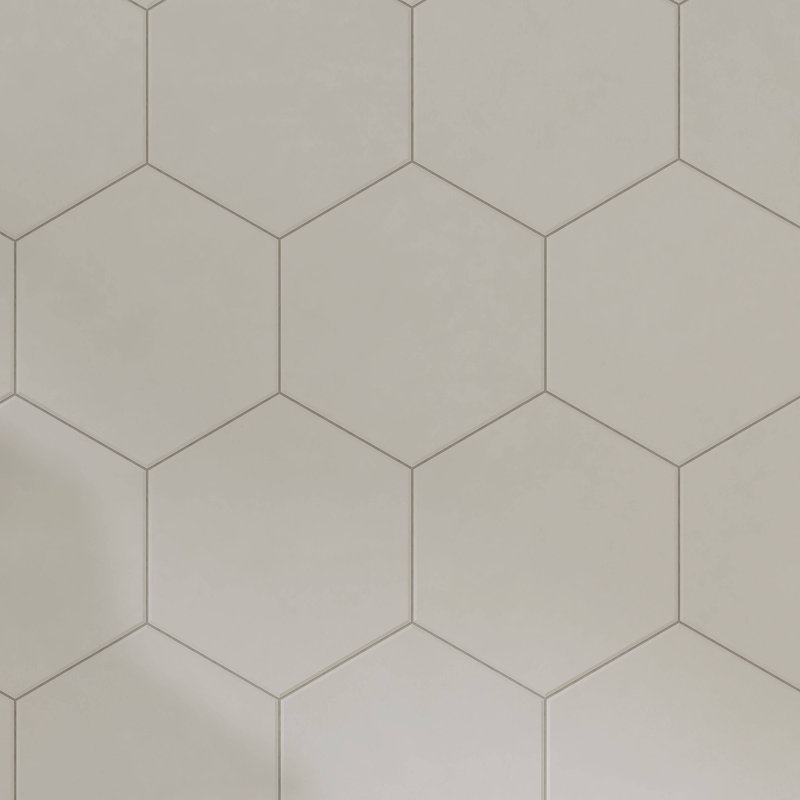 Honeycomb 9in.x10in. Hexagon Porcelain Tile, White Matte