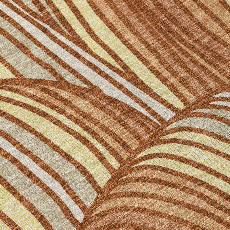 Machine Washable Indoor/Outdoor Chantille ACN2546 Mid-Century Modern Rug, 8' x 10', Paprika