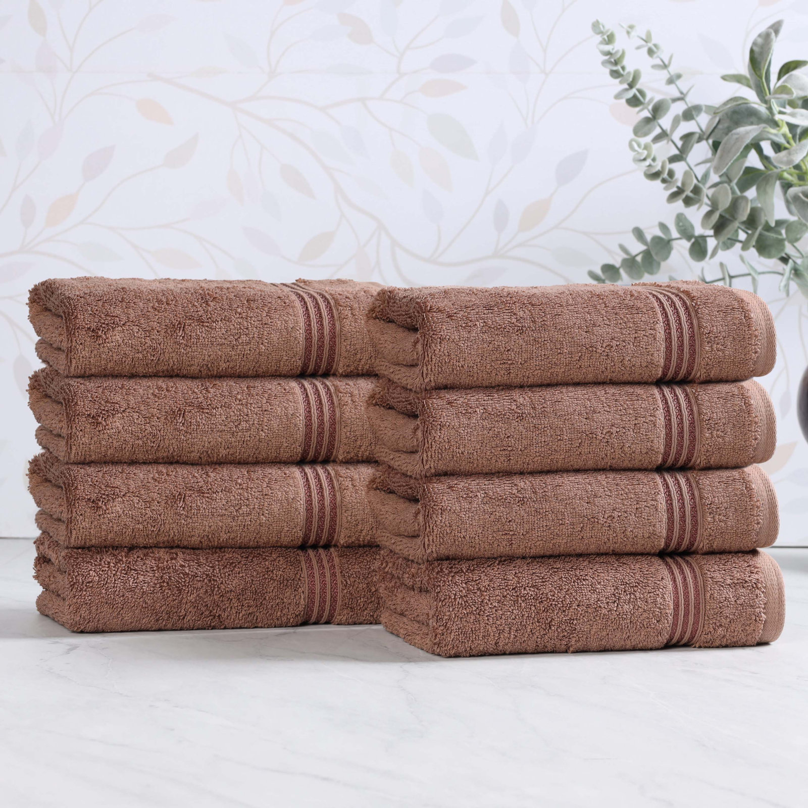 Oleg Egyptian Cotton Hand Towel Set, Mocha
