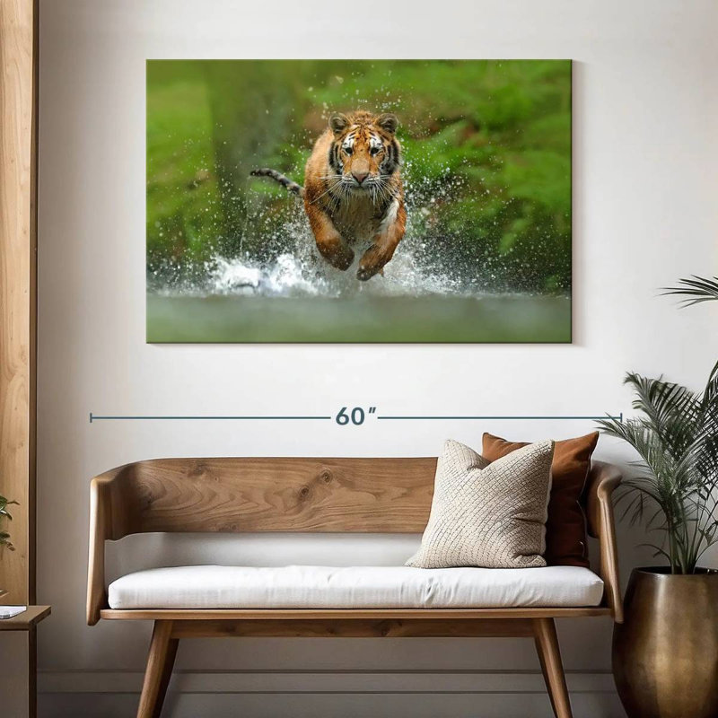 Tigre qui court, H 32 po x l 48 po