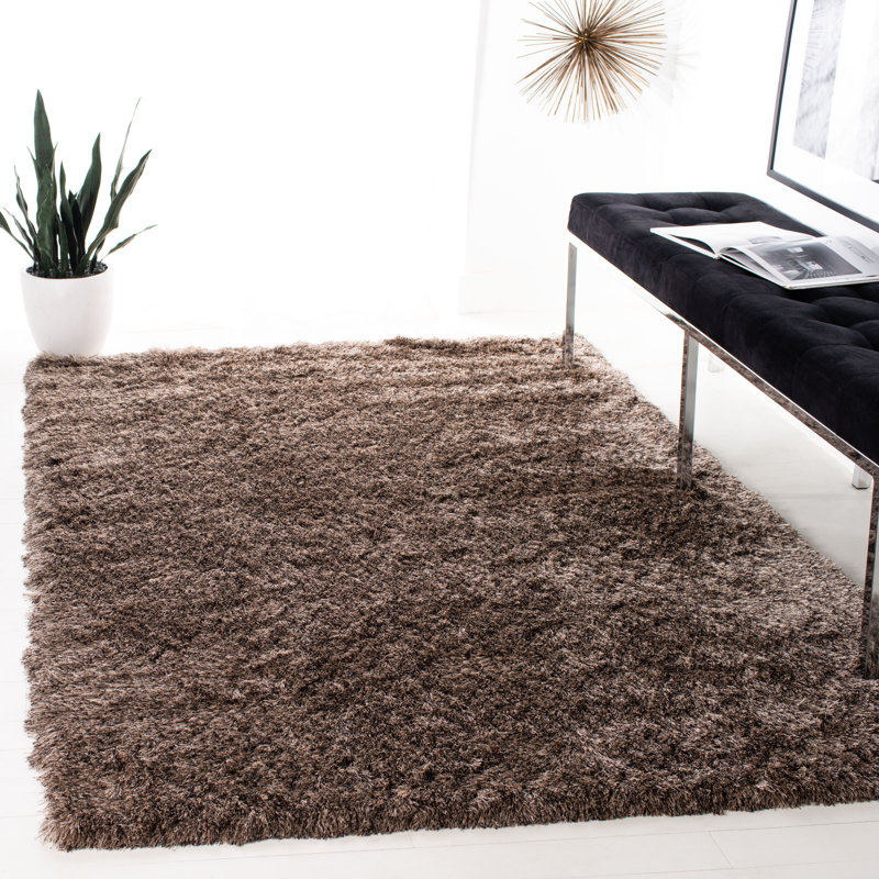 Cimah Shag Hand Tufted Performance Solid Color Rug, Rectangle 8' x 10'