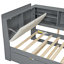 Lit plateforme en bois avec lit gigogne et tête de lit-175751088