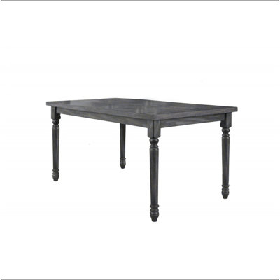 Table de salle à manger rectangulaire style transitionnel 59 pouces, table de salle à manger en placage gris patiné