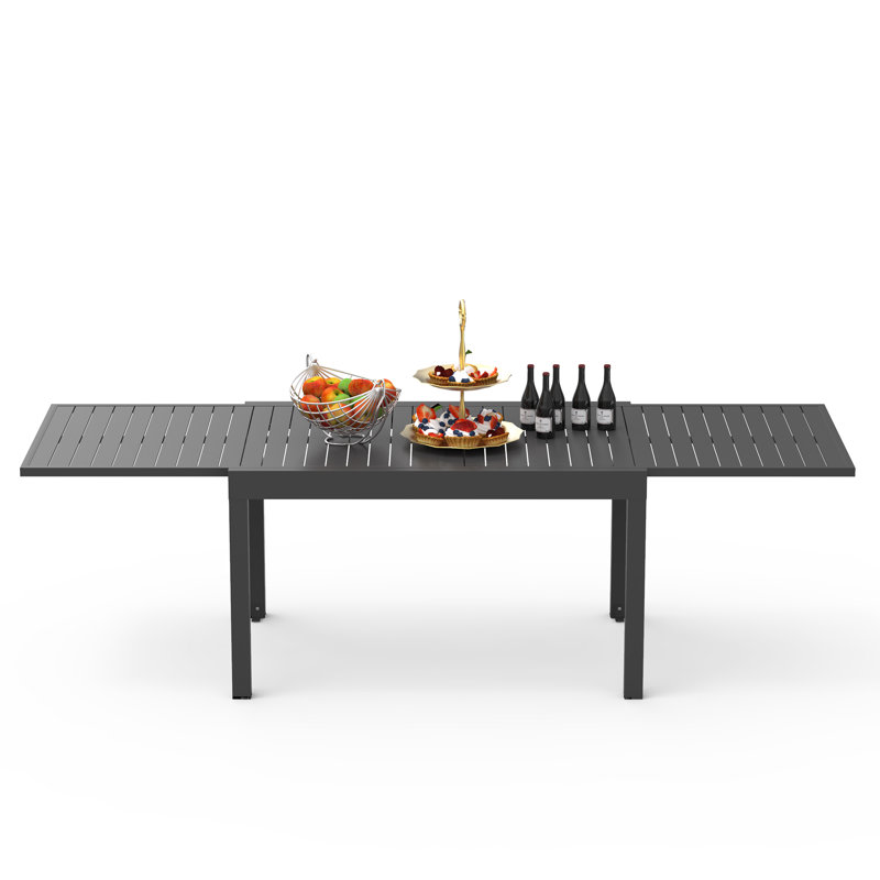 Extendable Rectangular Aluminum Outdoor Folding Dining Table