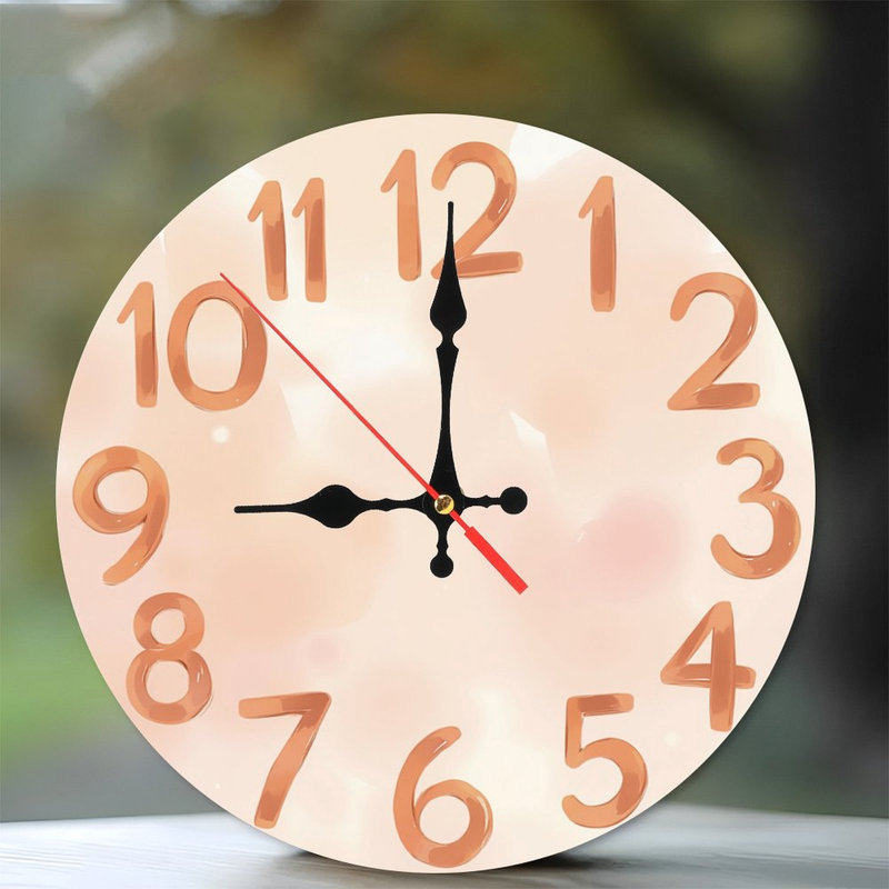 Horloge murale 10 po MDF avec mouvement à quartz silencieux et crochet