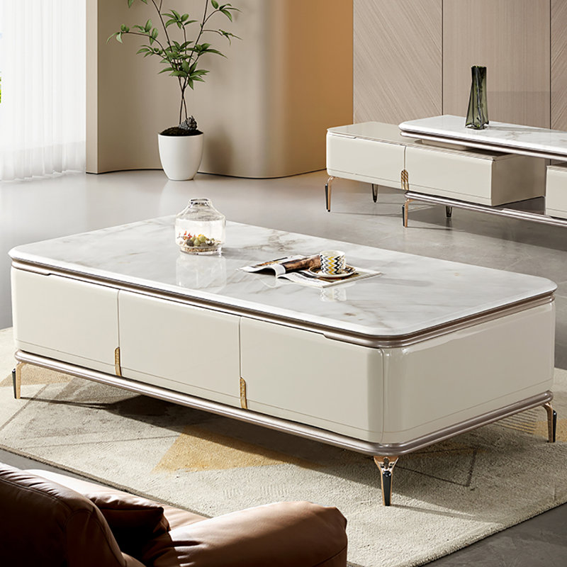 Table basse légère de luxe moderne, H 21,7 po x L 70,9 po x l 35,4 po