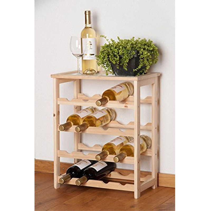 Floor Wine Bottle Rack in Beige