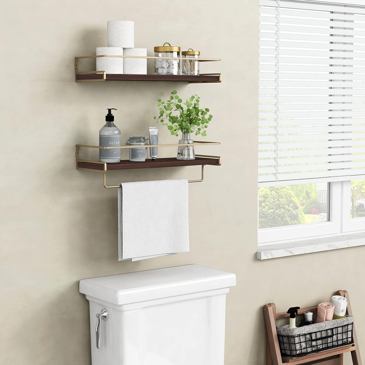 Co-t Floating Shelves Bathroom Shelves Over Toilet Set Of 2, Bathroom ...