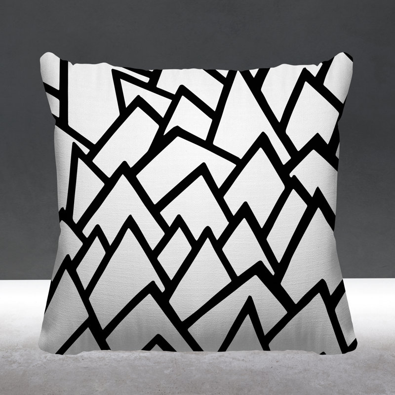 Coussin décoratif intérieur / extérieur Rowan, L 17 po x H 17 po, Noir