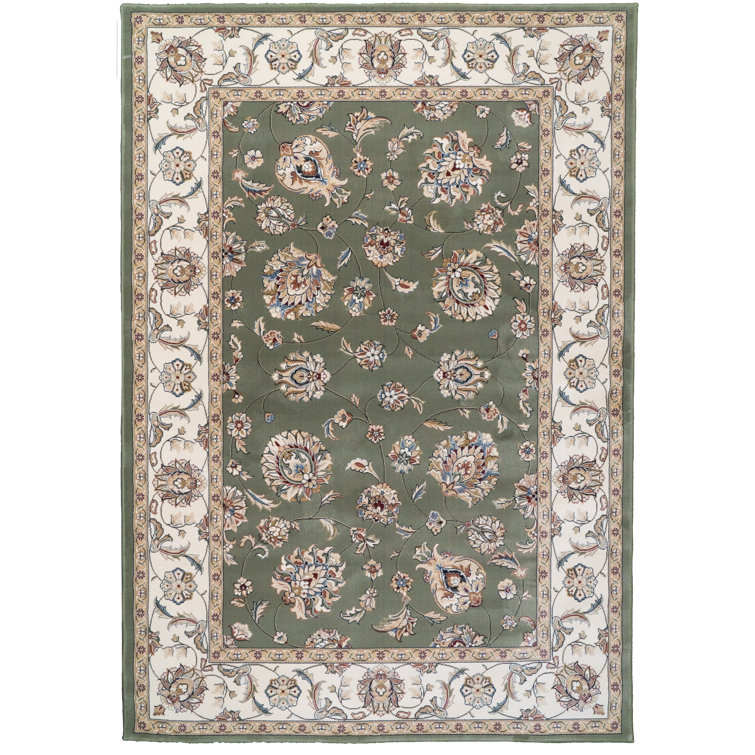 Tapis vert / ivoire Attell