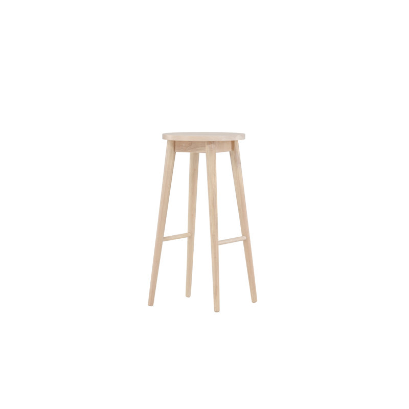 Leona Counter Stool with Solid Wood Frame, Brown