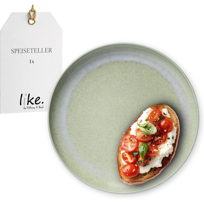 Villeroy & Boch – Perlemor Alga Dinner Plate, 10.5 in, Large Premium Porcelain Plate, Dishwasher-Safe, Microwave-Safe, Green