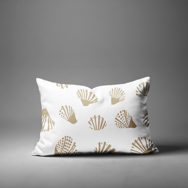 Barnon Outdoor Reversible Throw Pillow, Beige, 14"H x 20"W