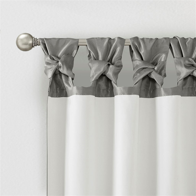 Panneau de rideau de fenêtre Twist Tab, Gris anthracite, L 50 po x L 120 po