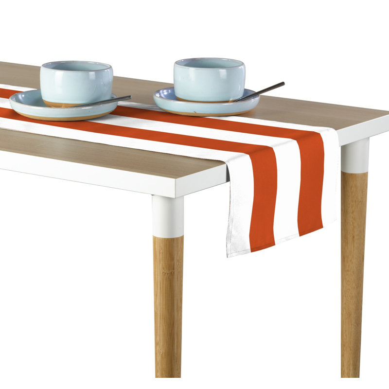 Orange Striped Table Runner 72" x 12", 72" L x 12" W, Orange