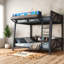 Lits avec rangement, lit superposé simple en bois aggloméré pour petites pièces