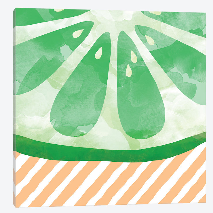«Lime Abstract», impression sur toile, H 18 po x l 18 po x P 1,5 po, Toile encadrée noire, Pas de tapis