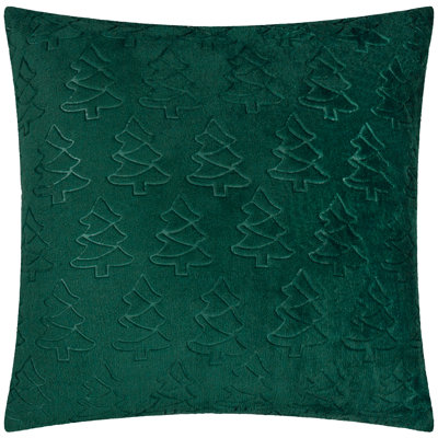 Festive Tree Emerald Square Cushion