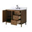 Meuble-lavabo sur pied à simple cuve 42 po avec plateau en pierre reconstituée, station de travail cachée, support de chargement USB et support pour sèche-cheveux Lugan -125118043-125118048