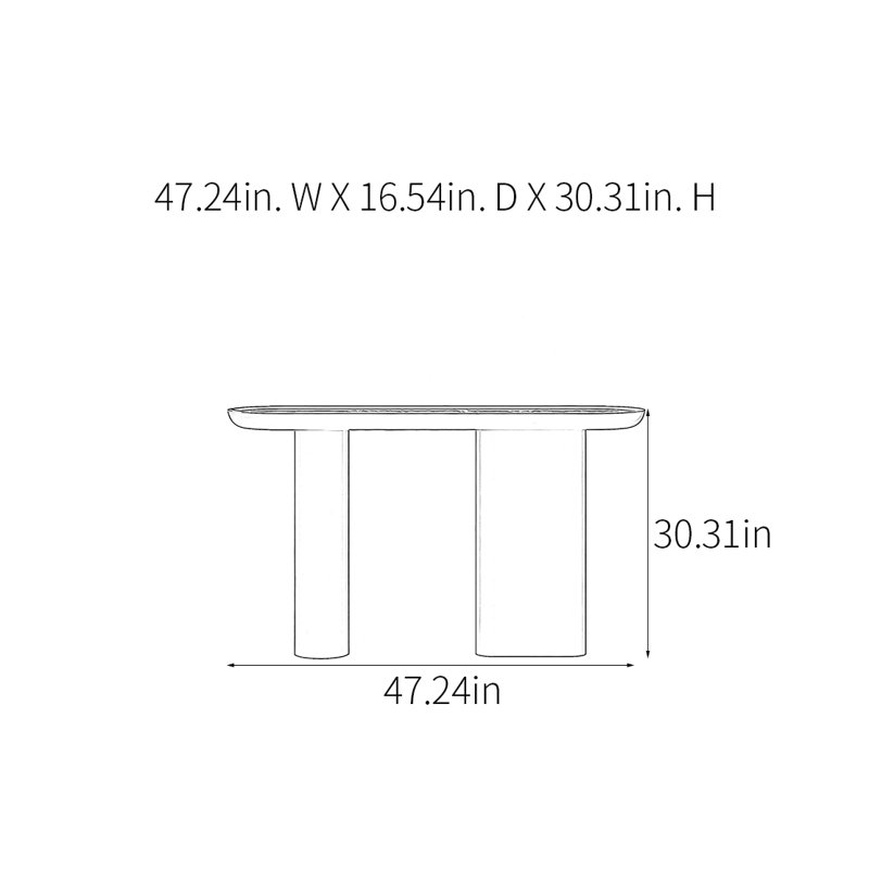 Console Charlebois, H 30,31 po x l 47,24 po x P 16,54 po