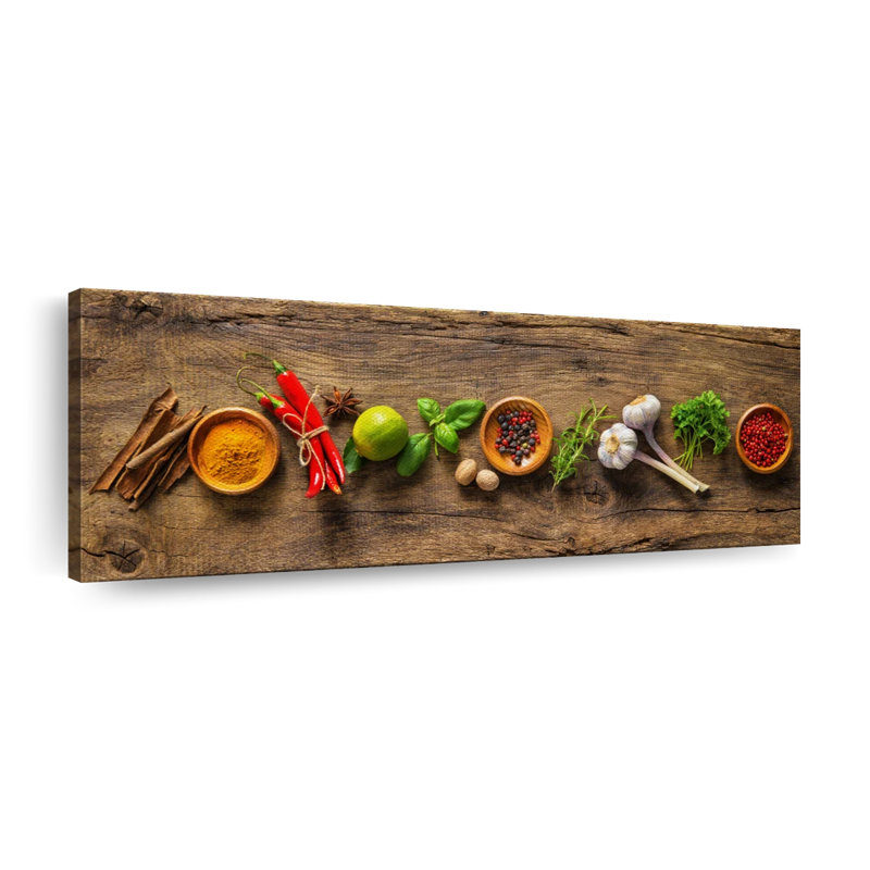 Flavorful Spices And Herbs Canvas Print, 48" H x 16" W x 1.25" D