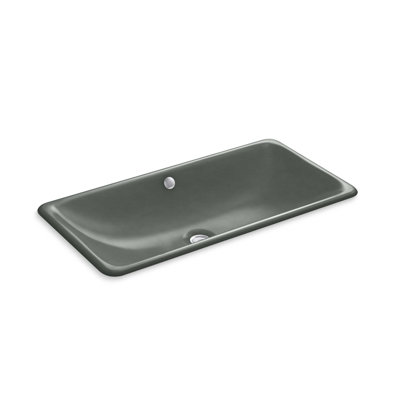 Iron Plains®Trough Rectangle Dual Mount Bathroom Sink with Overflow