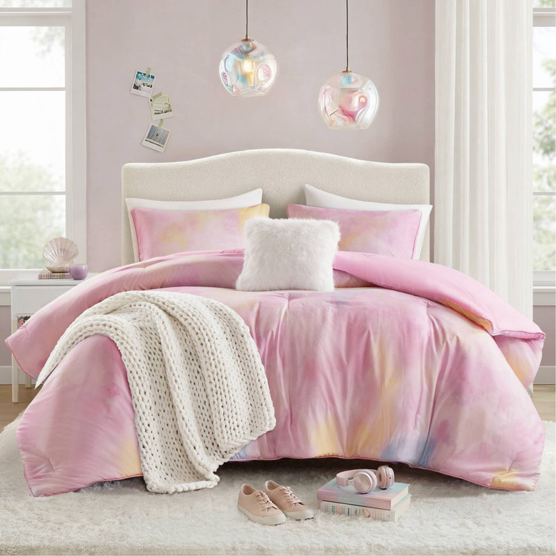 Ensemble d'édredon 4 pièces 4 pièces, Pink, Édredon double et 3 pièces supplémentaires