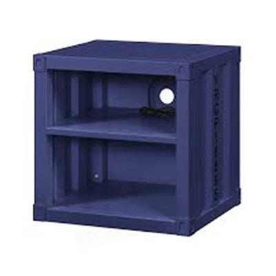 Industrial Nightstand With USB, End Table