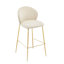Tabouret de bar d'intérieur rembourré, tissu beige avec structure en métal, ensemble de 2