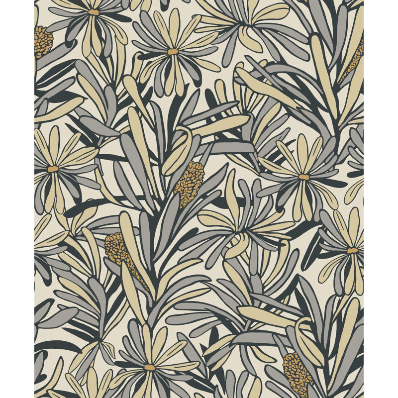 Dhaney Floral Double Roll, White/Gray