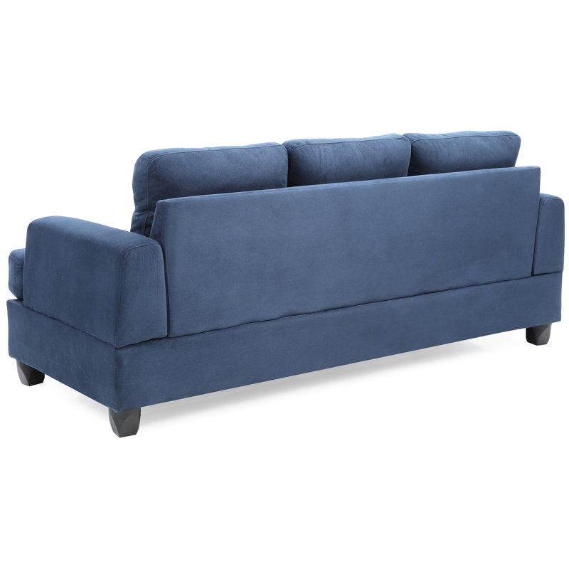 Transitional Style Navy Blue With Soft Fabric And Removable Back For Space Saving Microfiber In Construction Arm Optimization Durability