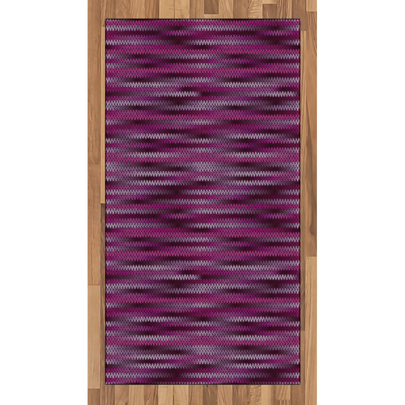 Magenta High Density Long Fiber Poly Threads Decorative Area Rug Carpet, Rectangle 2'7" x 5'