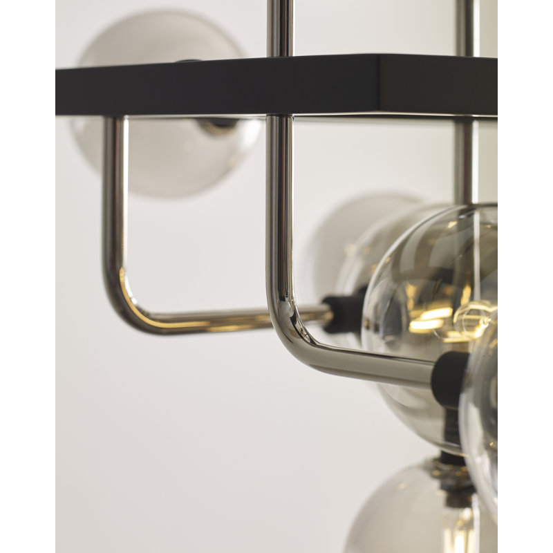 Viaggio 25 - Light Chandelier, Polished Nickel, Smoke, No