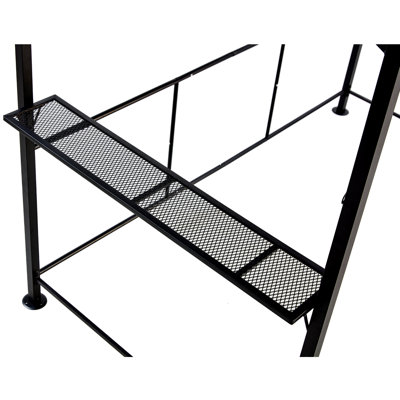 Gazebo de barbecue monobloc en acier noir de 2,44 m x 1,52 m avec tablettes latérales