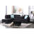 Rivet - Trimmed L Shaped 3 Piece Sectional Seats Four Ideal For Game/Movie Nights With Pull Down Middle Seat And Two Cup Holders, Comes Toss Pillows Matching Interior Storage, Solid + Engineered Wood-1073709609