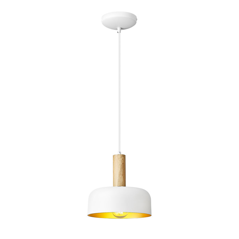 Luminaire suspendu simple à 1 lumière Laytin, Blanc