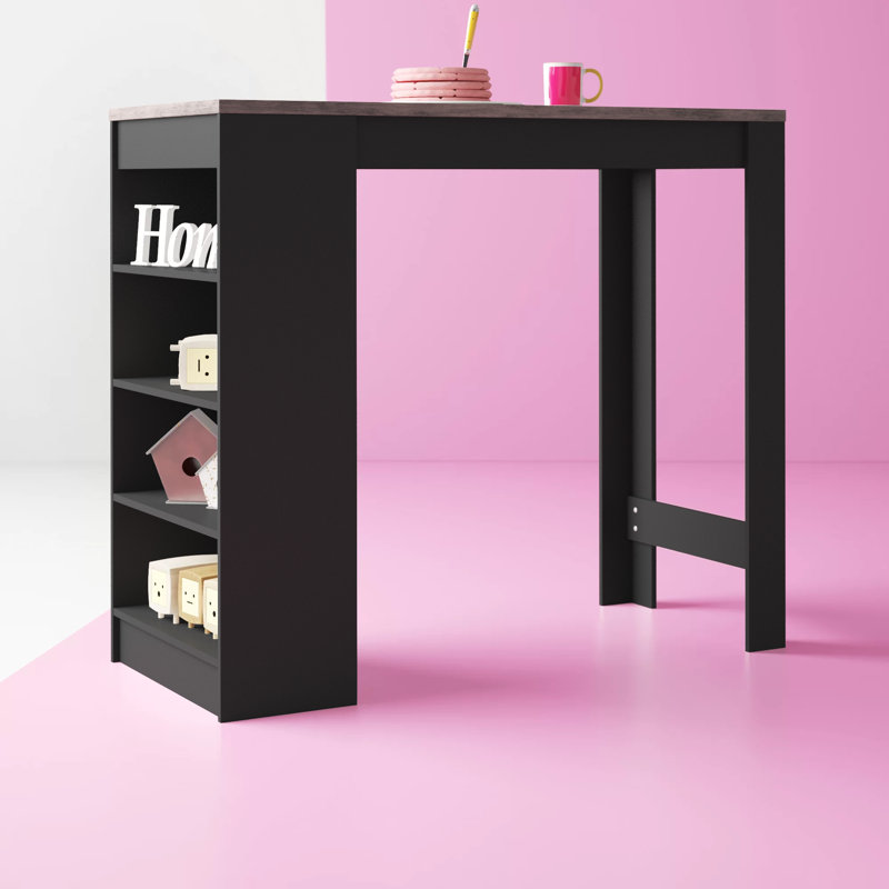 Ashton Dining Table, Black/Concrete