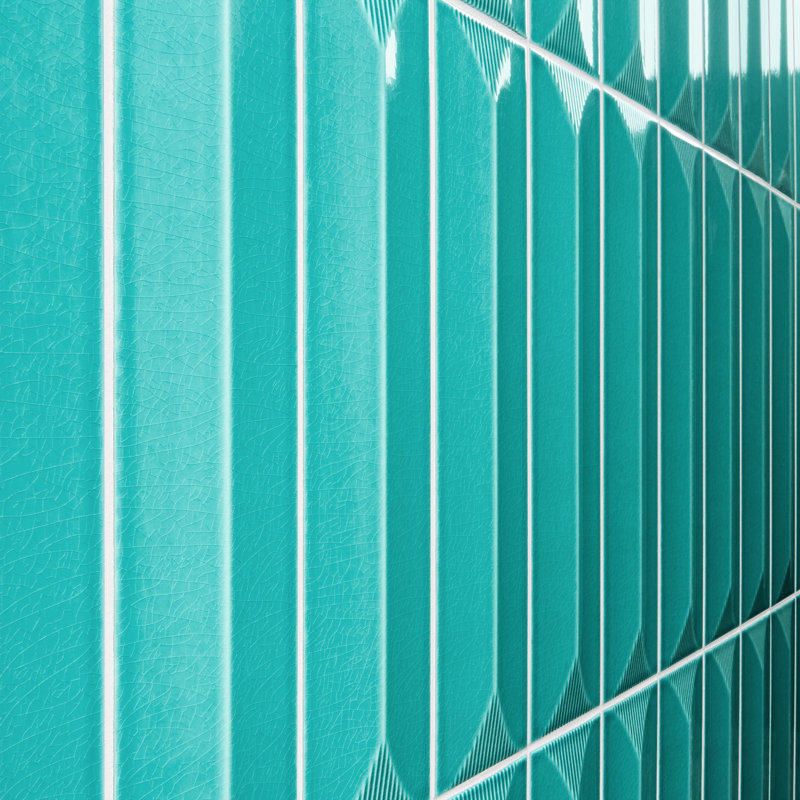 Radiant Inflex 4.43'' W x 17.62'' L Crackled Ceramic Subway Wall Tile (6.53 Sq. Ft. / Case), Teal Green