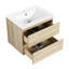 Meuble-lavabo de salle de bain 24 po, lavabo en céramique, 2 tiroirs à fermeture douce, chêne, meuble-lavabo Modern Flair 24 po-519676855