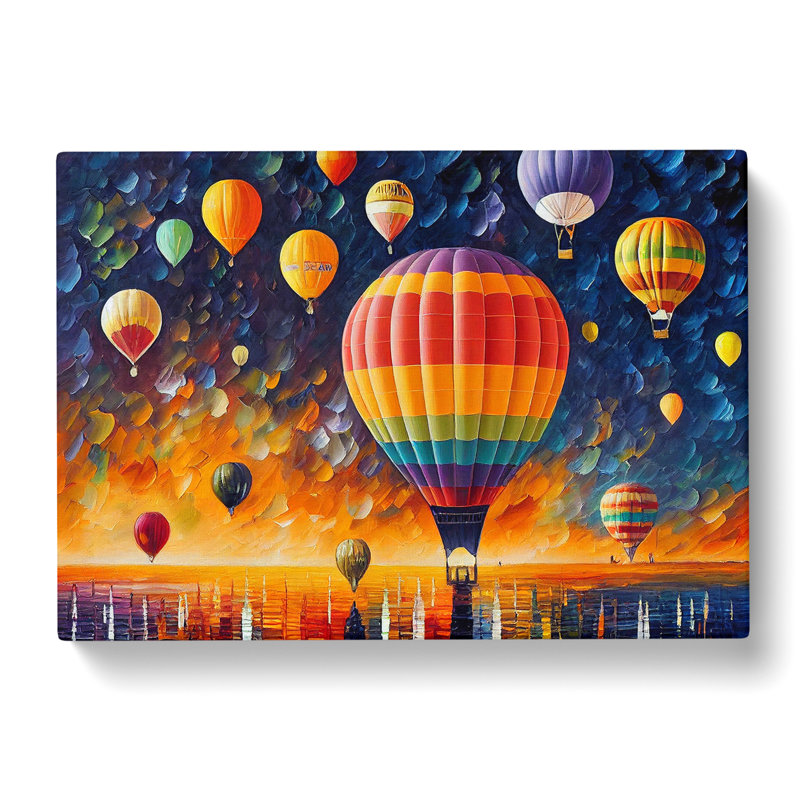 Colourful Hot Air Balloons Vol.1 - Wrapped Canvas, 35cm H x 50cm W x 3cm D